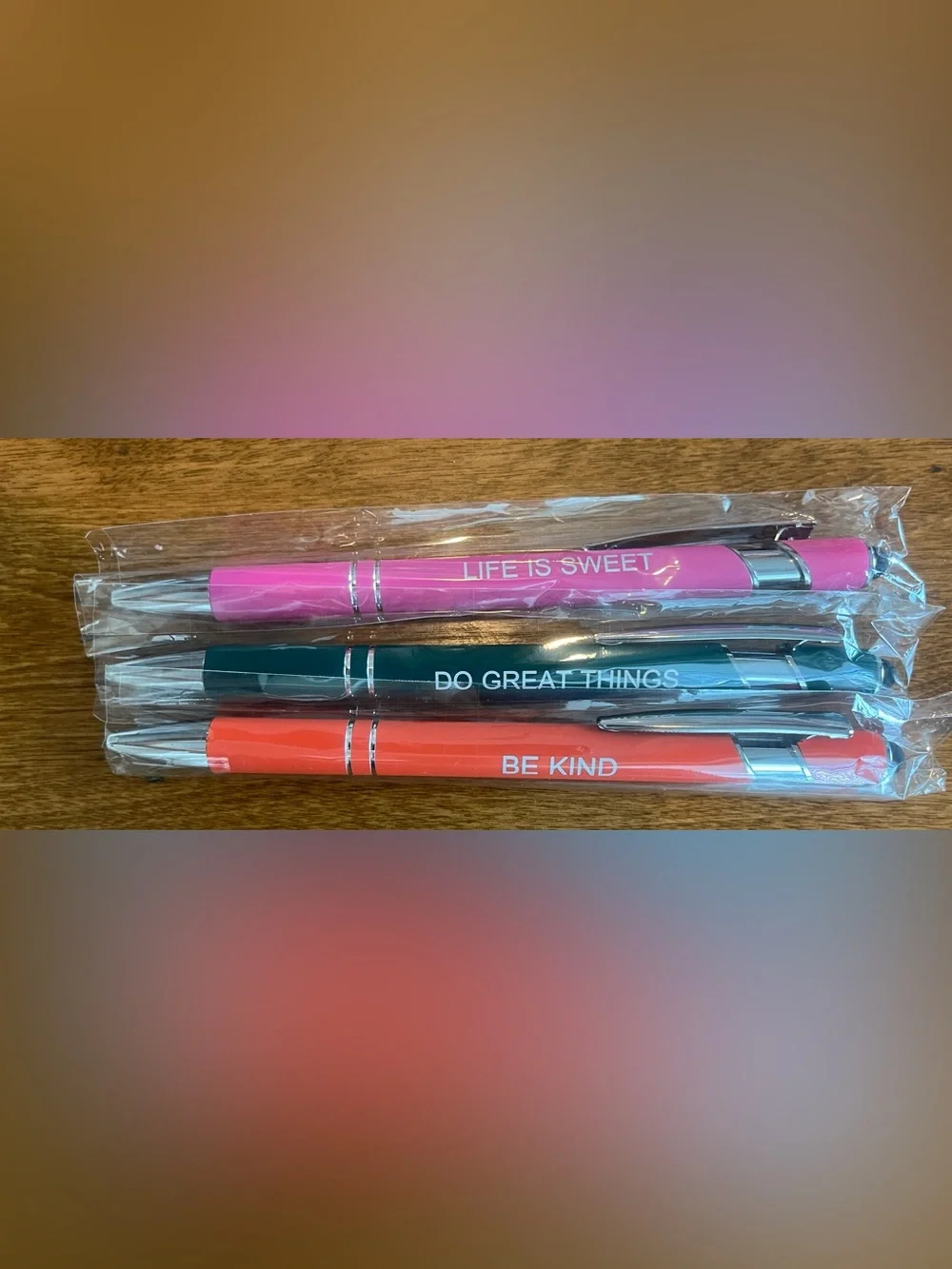 Set of 3 Inspirational Ballpoint Pens - Motivational NEW